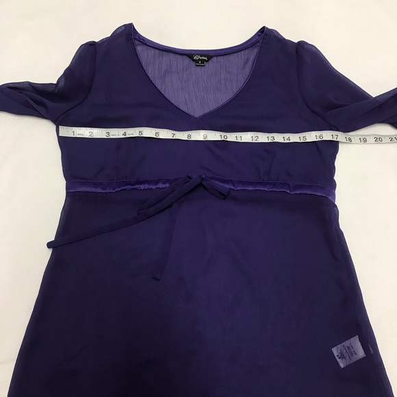 Guess Womens Purple Modele Sheer Blouse Size Small - Picture 5 of 7